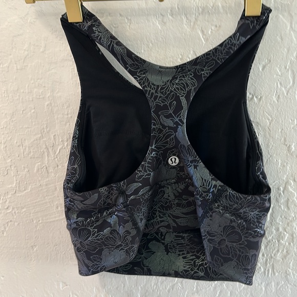 Metallic floral sports bra from Lululemon, size 4. - Picture 2 of 3